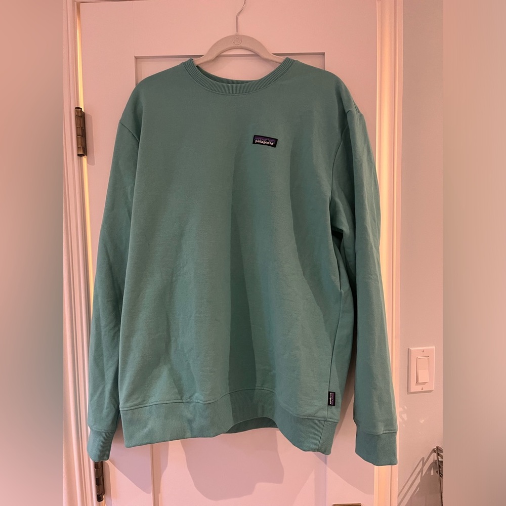 Never worn turquoise Patagonia crewneck sweatshirt